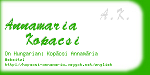 annamaria kopacsi business card